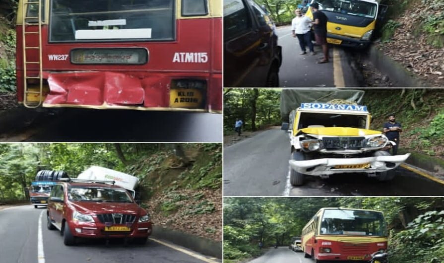 Vehicle collision accident in the pass thamarassery image