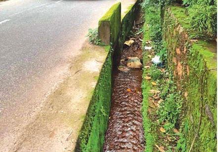 The drain has no slab; For pedestrians image