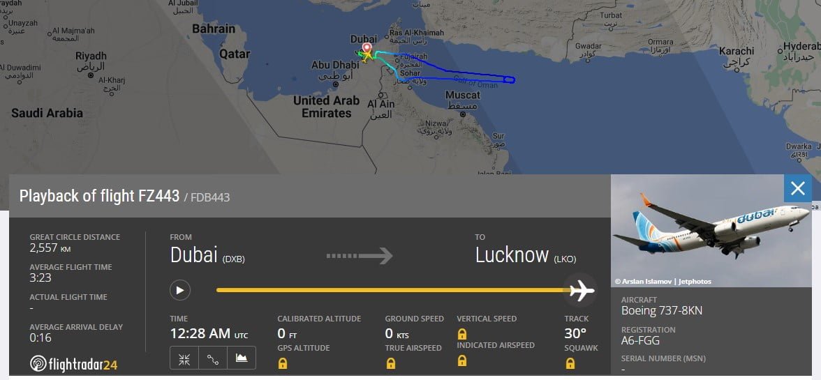 fly dubai fz 443 emergency landing