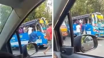 Mukkam chased the private bus and beat up the driver image