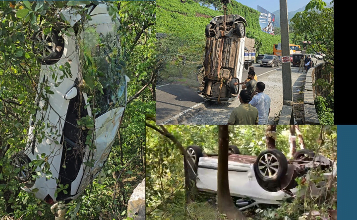 Thamarassery lifted the overturned car towards Koka image_cleanup