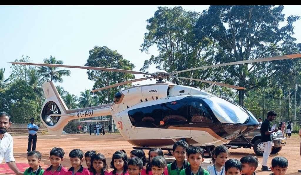 Thamarassery, locals are curious about the helicopter image