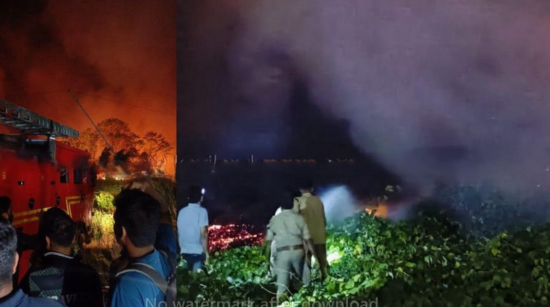 A huge fire broke out near KSEB Powerhouse in Kakkayat