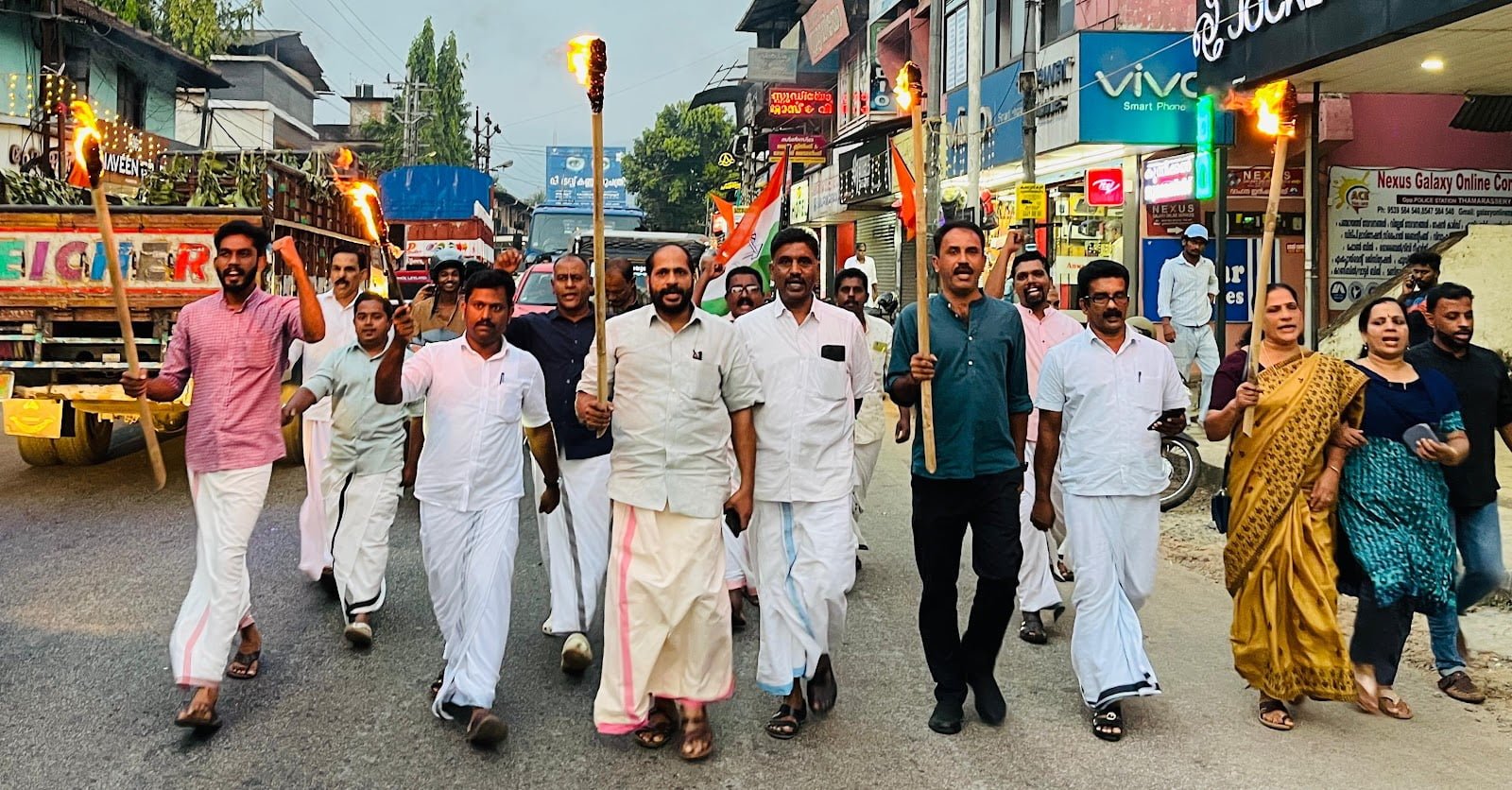 A torchlight demonstration and a protest meeting were organized