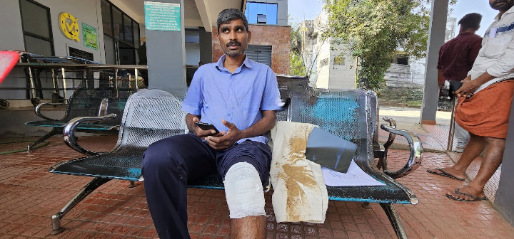 A wild boar attacked a biker in broad daylight._cleanup