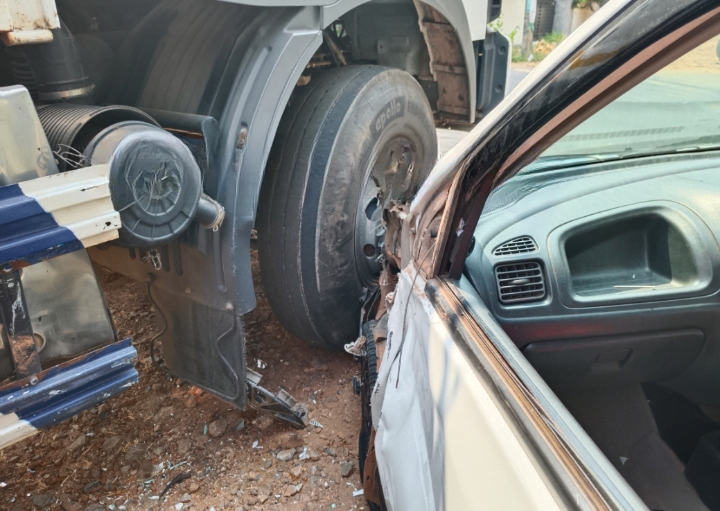 An accident involving a lorry at a stop in Korangad cleanup