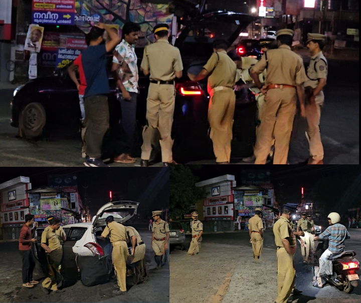 As the Lok Sabha elections are around the corner vehicle inspection on the highways has been intensified. Strict surveillance in Thamarassery. cleanup