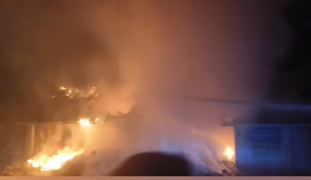 Fire breaks out at landfill; One person burned to death..