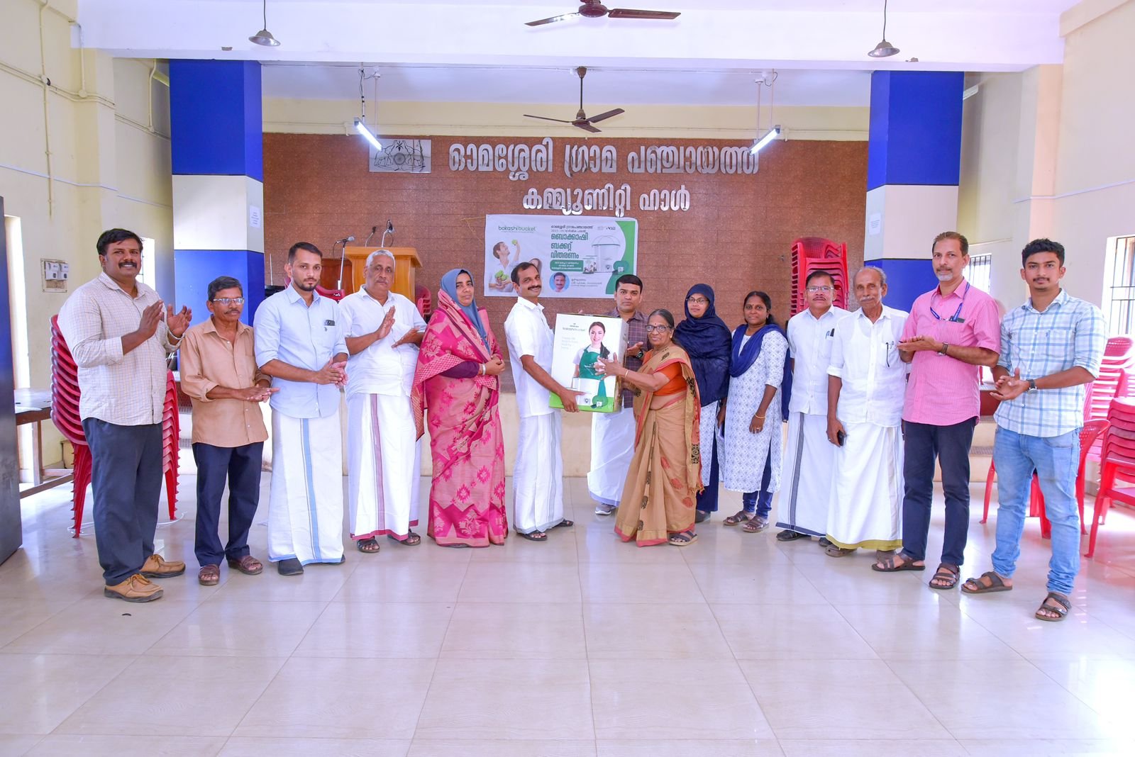 Organic waste management Bokashi buckets were distributed to 699 families in Omassery this year.