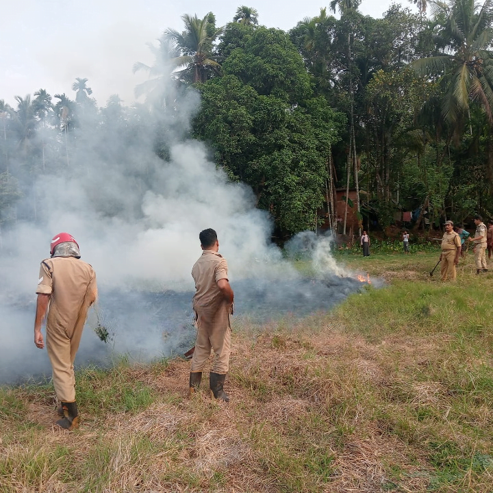 Panangad field caught fire_cleanup