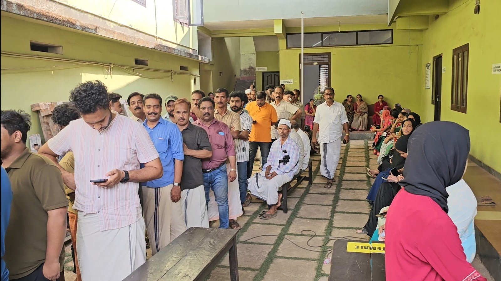 Polling is not fast and voters are unable to vote despite standing in the queue for three hours
