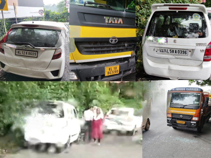 Thamarassery, ചുരത്തിൽ 5 വാഹനങ്ങൾ കൂട്ടിയിടിച്ചു. 12 Thamarassery 5 vehicles collided at the pass. cleanup