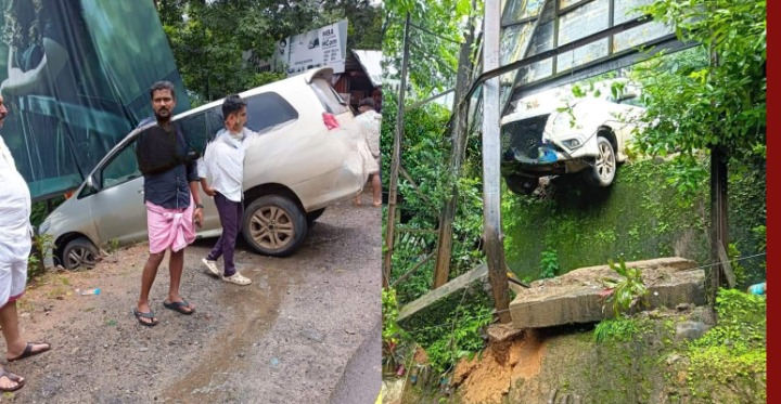 Thamarassery, ചുരത്തിൽ കാറപകടം. 1 Thamarassery car accident at the pass. cleanup