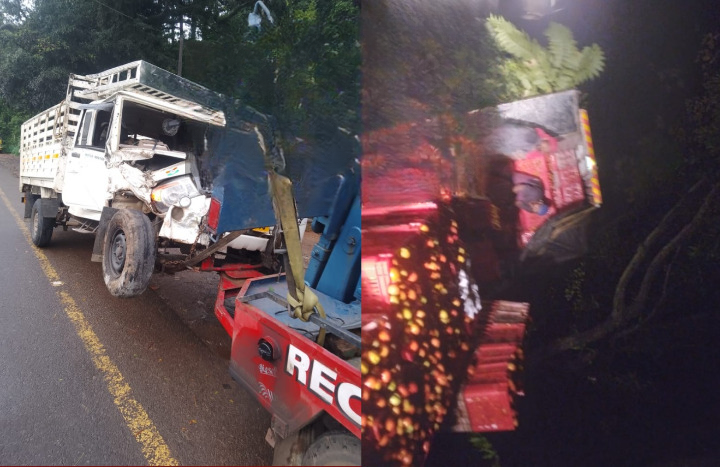 Thamarassery, ചുരത്തിൽ തക്കാളി കയറ്റിവന്ന പിക്കപ്പ് വാൻ ഡ്രൈനേജിൽ ചാടി അപകടം 7 At Thamarassery pass a pick up van loaded with tomatoes jumped into the drainage and met with an accident cleanup