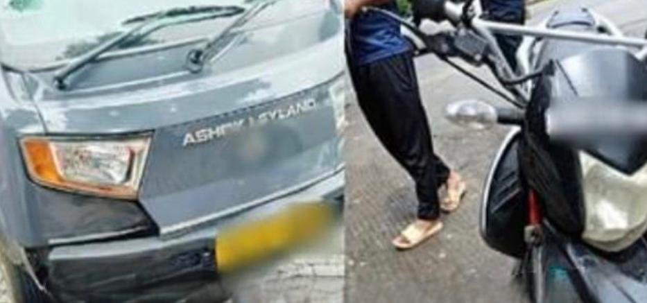 Dost pick up van and bike collide in Thamarassery pass