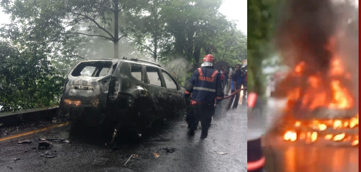 Thamarassery set on fire Traffic through the pass has been blocked. cleanup