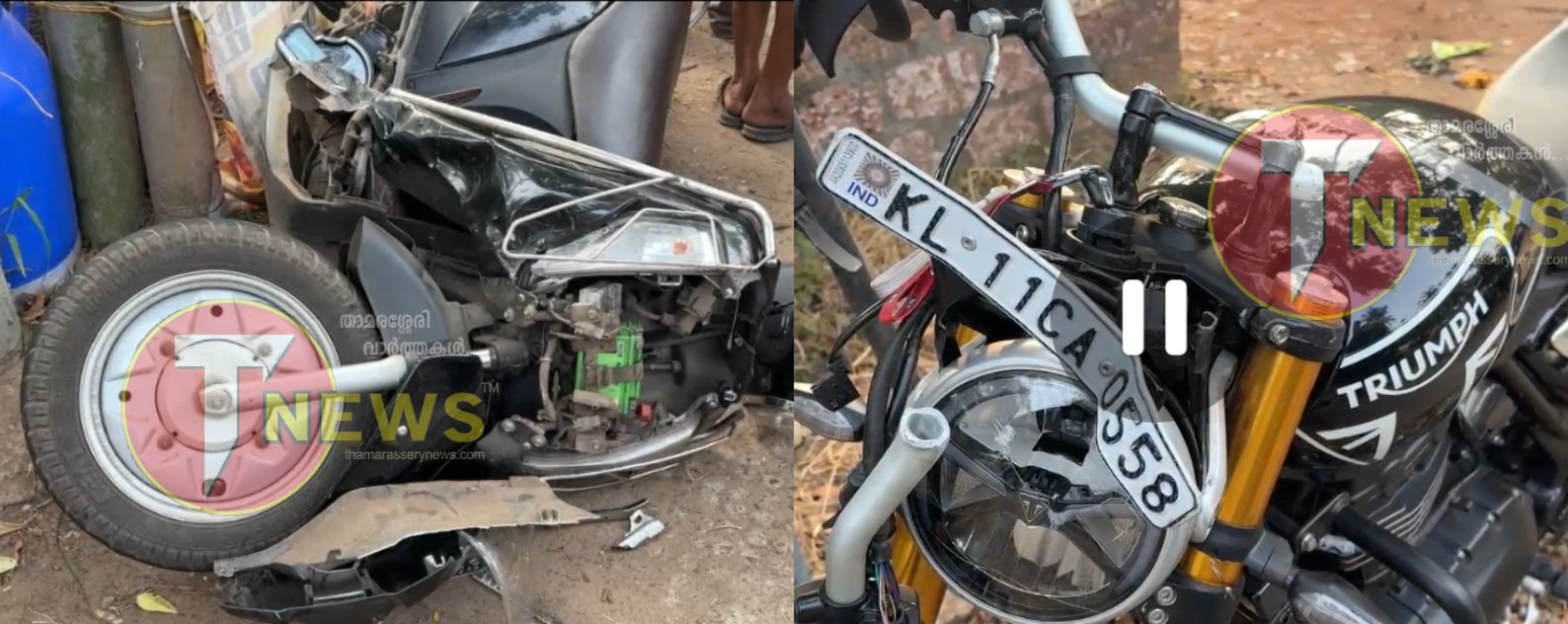 kozhikode-three-injured-in-two-wheeler-collision-one-in-critical-condition