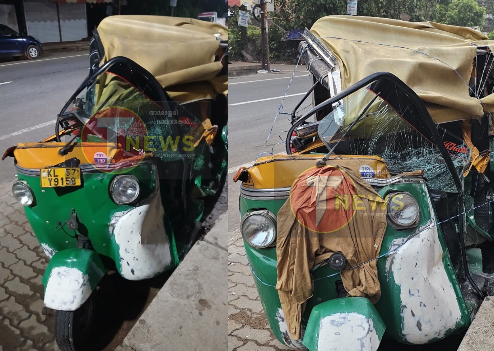 thamarassery-parked-lorry-hit-by-auto-rickshaw-two-injured