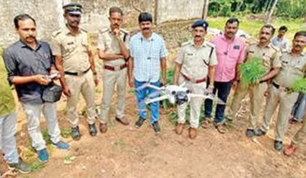 ramanattukara-police-drone-surveillance-detects-16-cannabis-plants