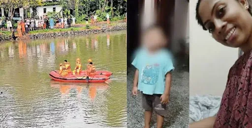 hopeless end body of the child of the young woman who jumped to death in the kannur river found
